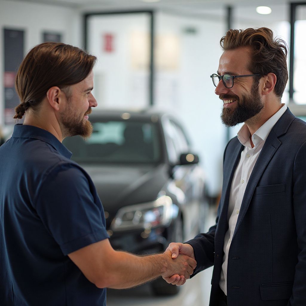 Cliente recibiendo llaves de su nuevo auto