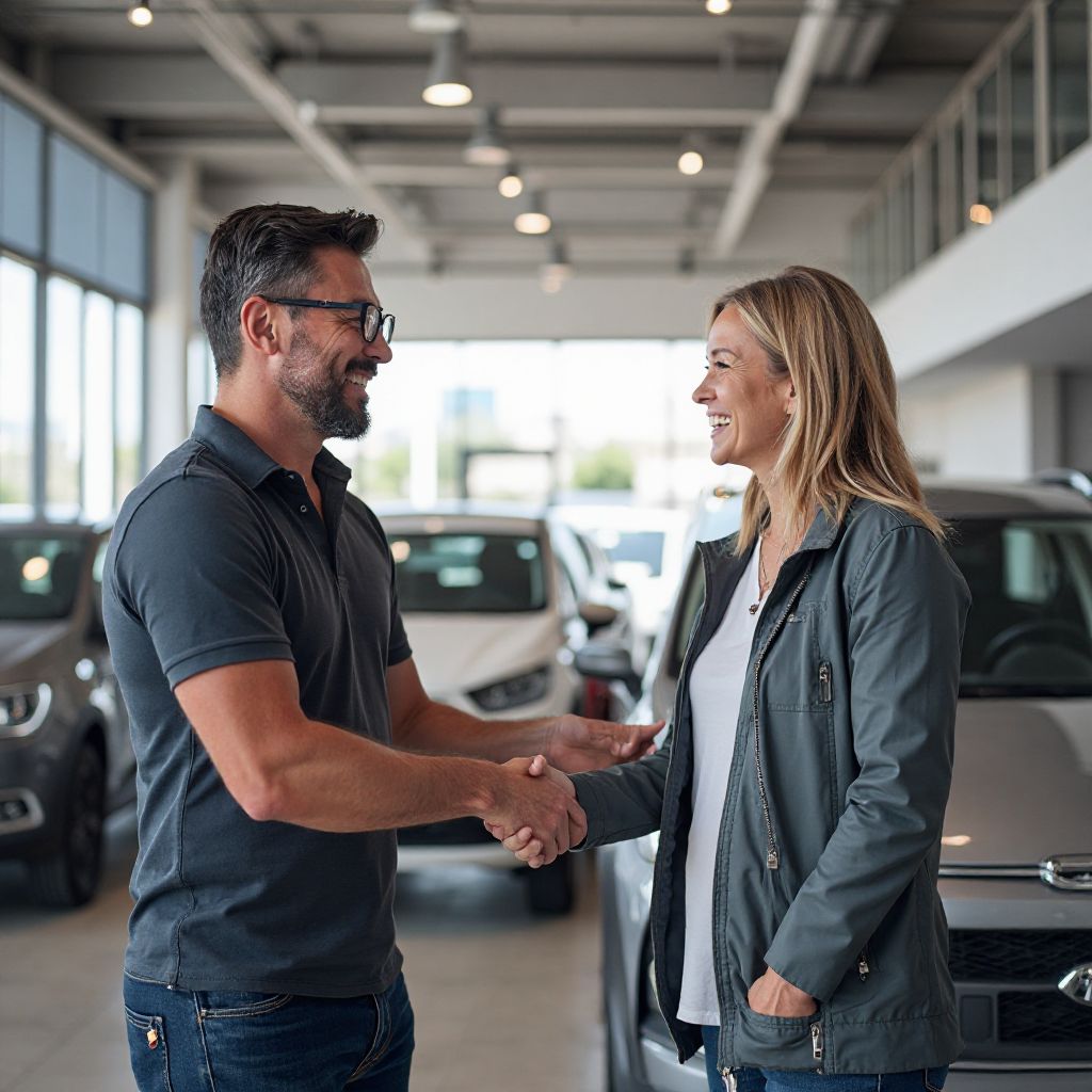 Entrega de llaves a un cliente satisfecho