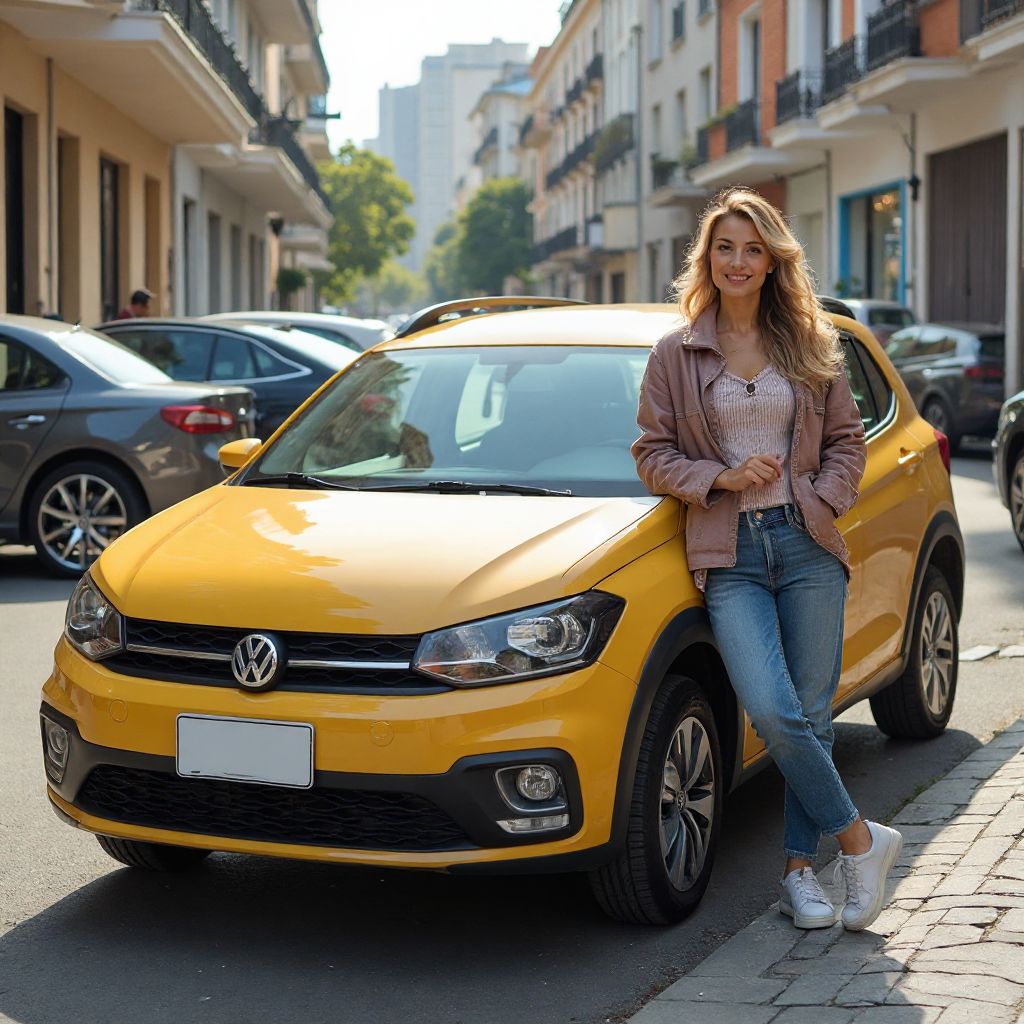 María con su nuevo Volkswagen Gol